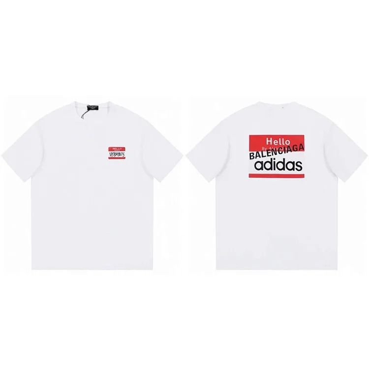 B family T-shirt spring and heavyweight pure cotton short-sleeved T casual versatile men and women the same style
