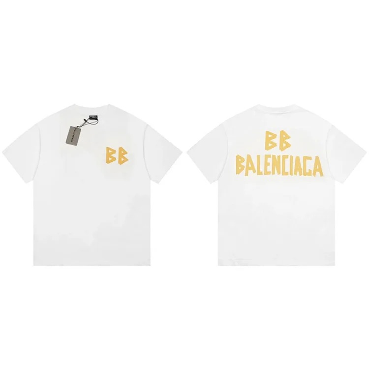 B family T-shirt spring and heavyweight pure cotton short-sleeved T casual versatile men and women the same style