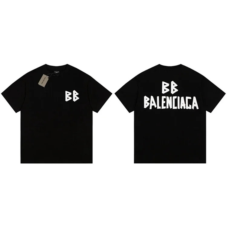 B family T-shirt spring and heavyweight pure cotton short-sleeved T casual versatile men and women the same style