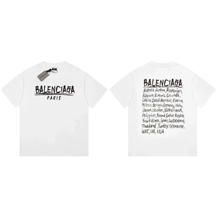 B family T-shirt spring and heavyweight pure cotton short-sleeved T casual versatile men and women the same style
