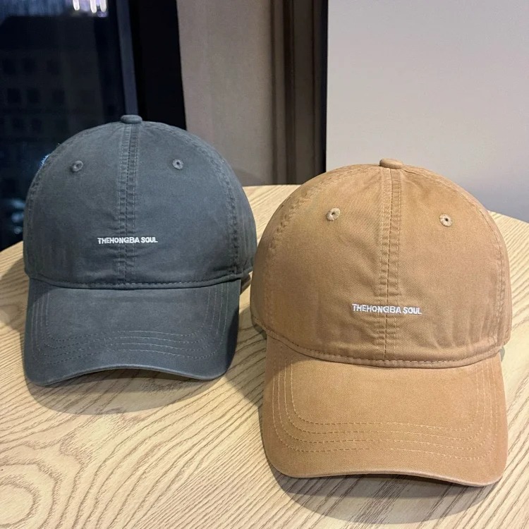 The Hongba Soul American new style embroidered letters brushed cotton baseball cap