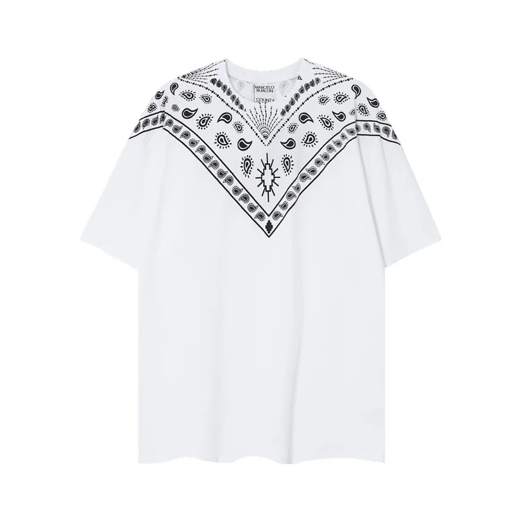 MB wings short-sleeved Marcelo European and American trendy brand men's and women's feather T-shirt half-sleeved MARCELO printed tee