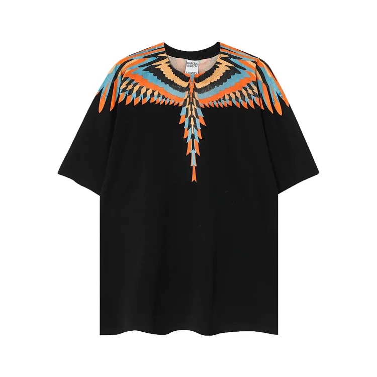 MB wings short-sleeved Marcelo European and American trendy brand men's and women's feather T-shirt half-sleeved MARCELO printed tee