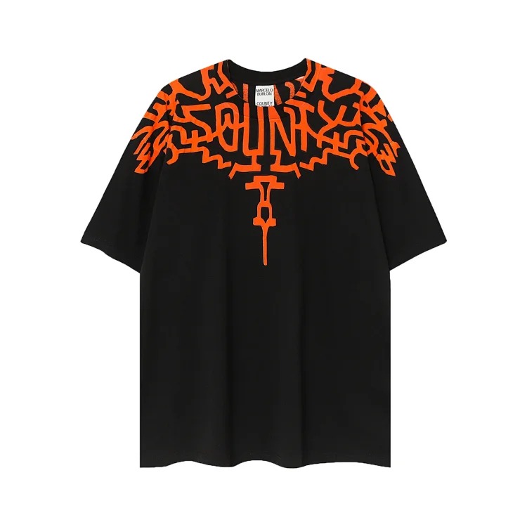 MB wings short-sleeved Marcelo European and American trendy brand men's and women's feather T-shirt half-sleeved MARCELO printed tee