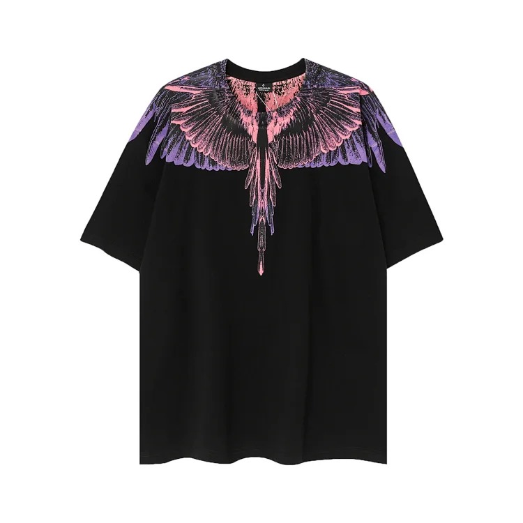 MB wings short-sleeved Marcelo European and American trendy brand men's and women's feather T-shirt half-sleeved MARCELO printed tee