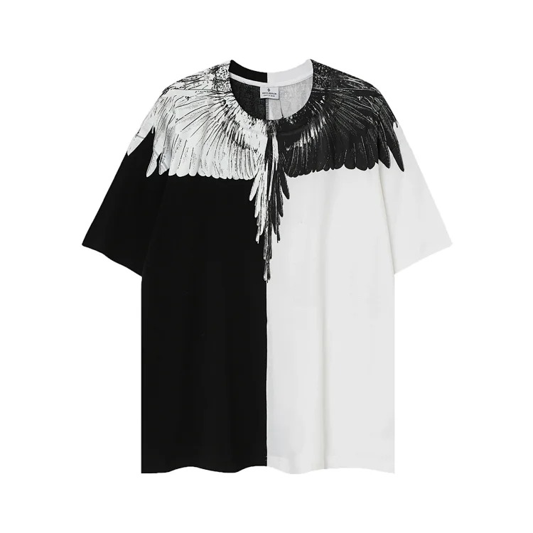 MB wings short-sleeved Marcelo European and American trendy brand men's and women's feather T-shirt half-sleeved MARCELO printed tee