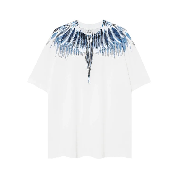 MB wings short-sleeved Marcelo European and American trendy brand men's and women's feather T-shirt half-sleeved MARCELO printed tee