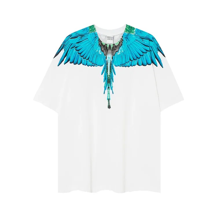 MB wings short-sleeved Marcelo European and American trendy brand men's and women's feather T-shirt half-sleeved MARCELO printed tee
