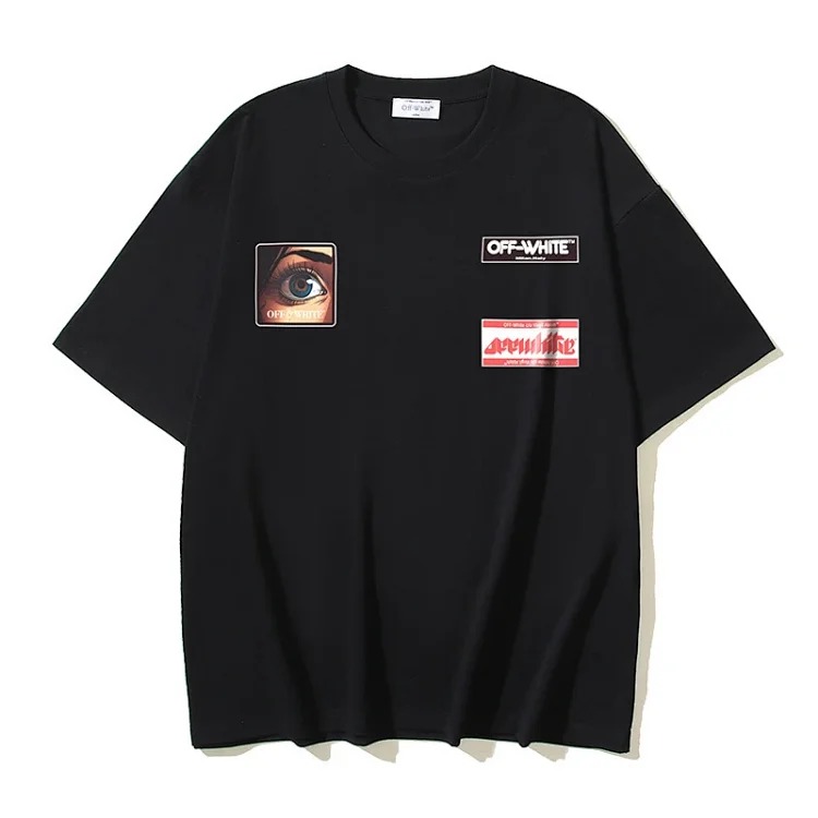 European and American trendy brand OW Bulls basketball short-sleeved loose T-shirt for men and women couples