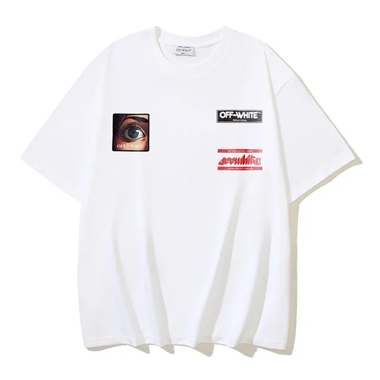 European and American trendy brand OW Bulls basketball short-sleeved loose T-shirt for men and women couples