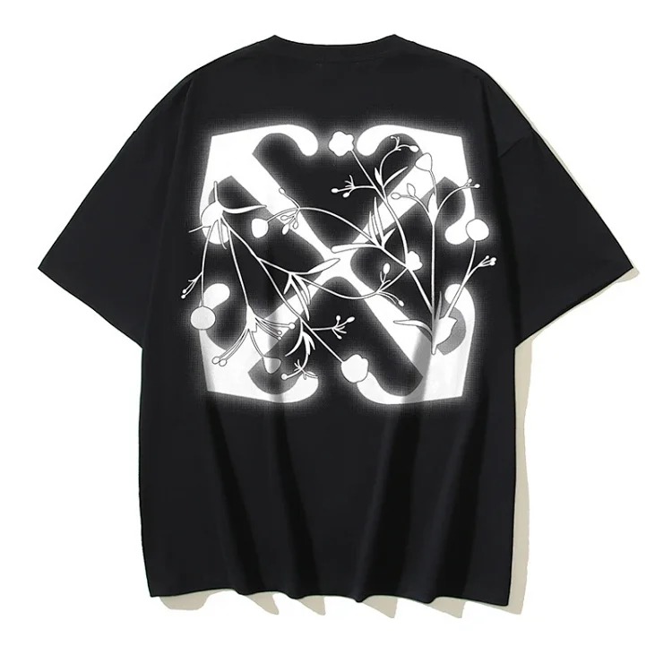 European and American trendy brand OW Bulls basketball short-sleeved loose T-shirt for men and women couples