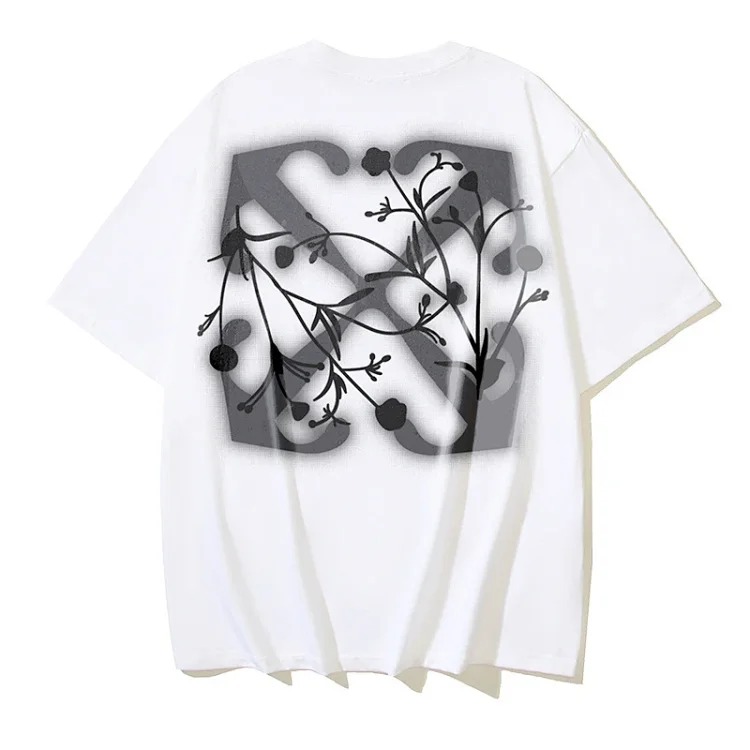 European and American trendy brand OW Bulls basketball short-sleeved loose T-shirt for men and women couples