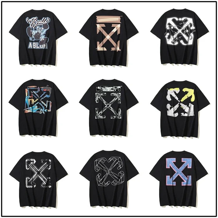 European and American trendy brand OW Bulls basketball short-sleeved loose T-shirt for men and women couples