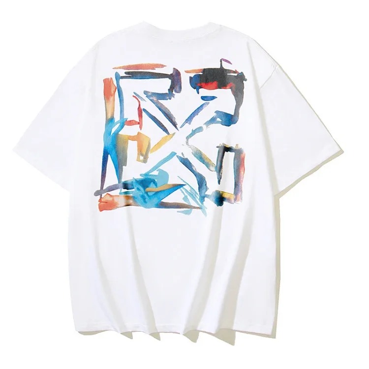 European and American trendy brand OW Bulls basketball short-sleeved loose T-shirt for men and women couples
