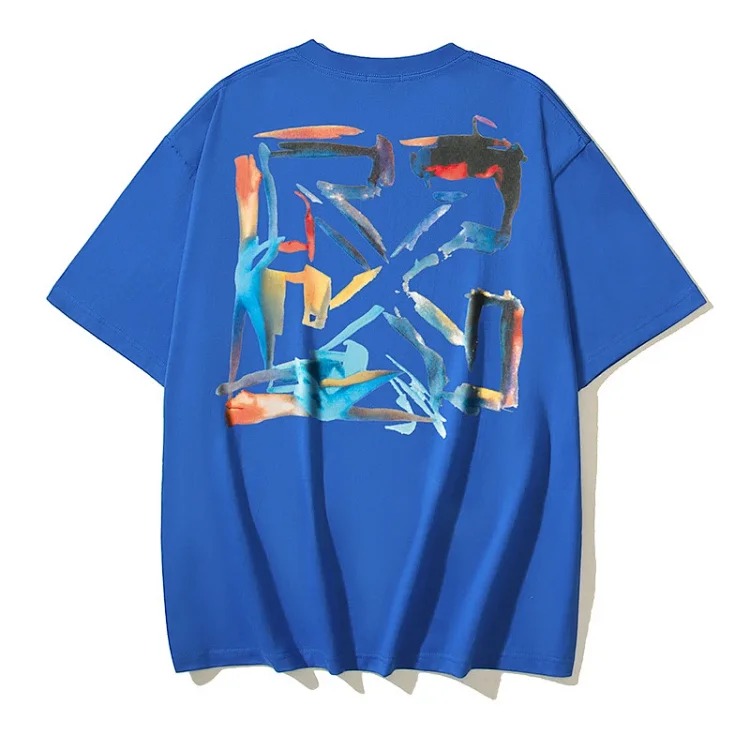 European and American trendy brand OW Bulls basketball short-sleeved loose T-shirt for men and women couples