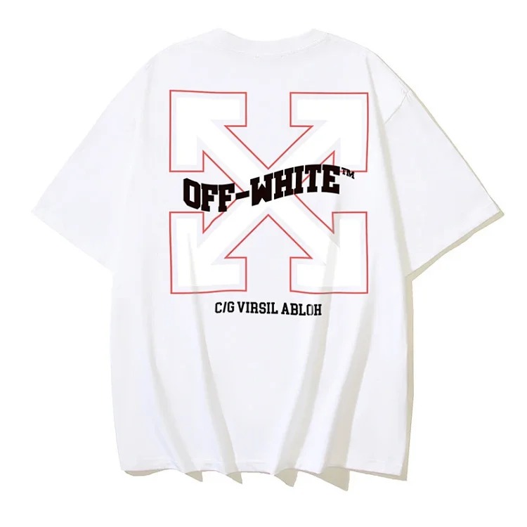 European and American trendy brand OW Bulls basketball short-sleeved loose T-shirt for men and women couples