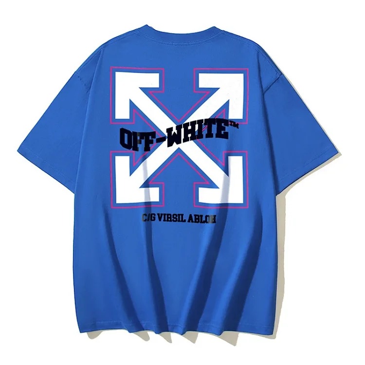 European and American trendy brand OW Bulls basketball short-sleeved loose T-shirt for men and women couples