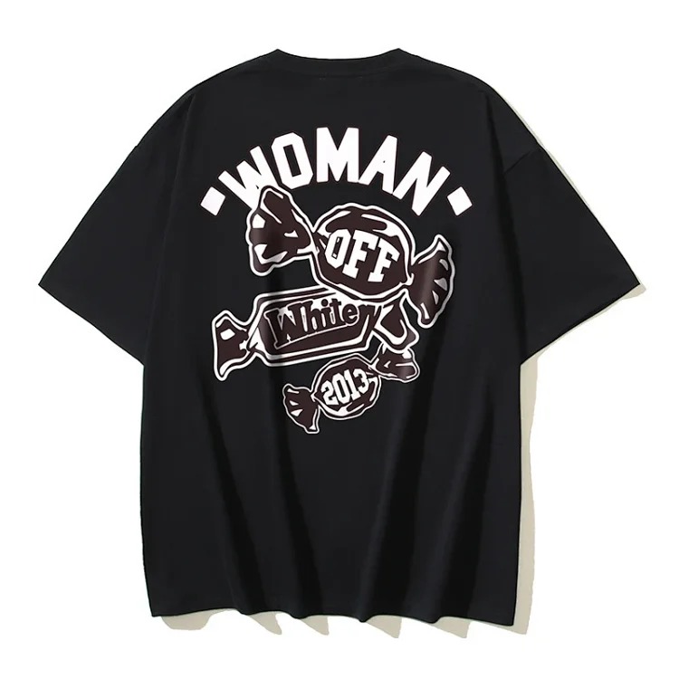 European and American trendy brand OW Bulls basketball short-sleeved loose T-shirt for men and women couples