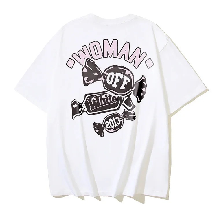 European and American trendy brand OW Bulls basketball short-sleeved loose T-shirt for men and women couples