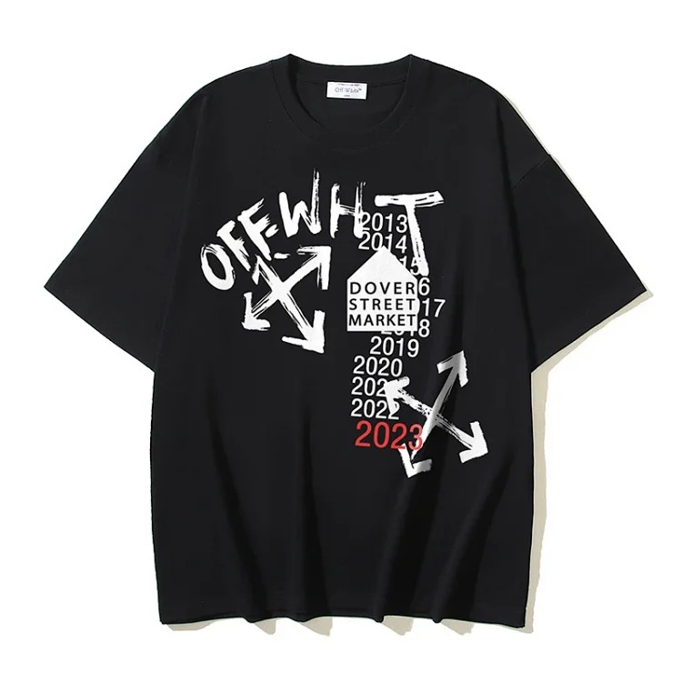 European and American trendy brand OW Bulls basketball short-sleeved loose T-shirt for men and women couples