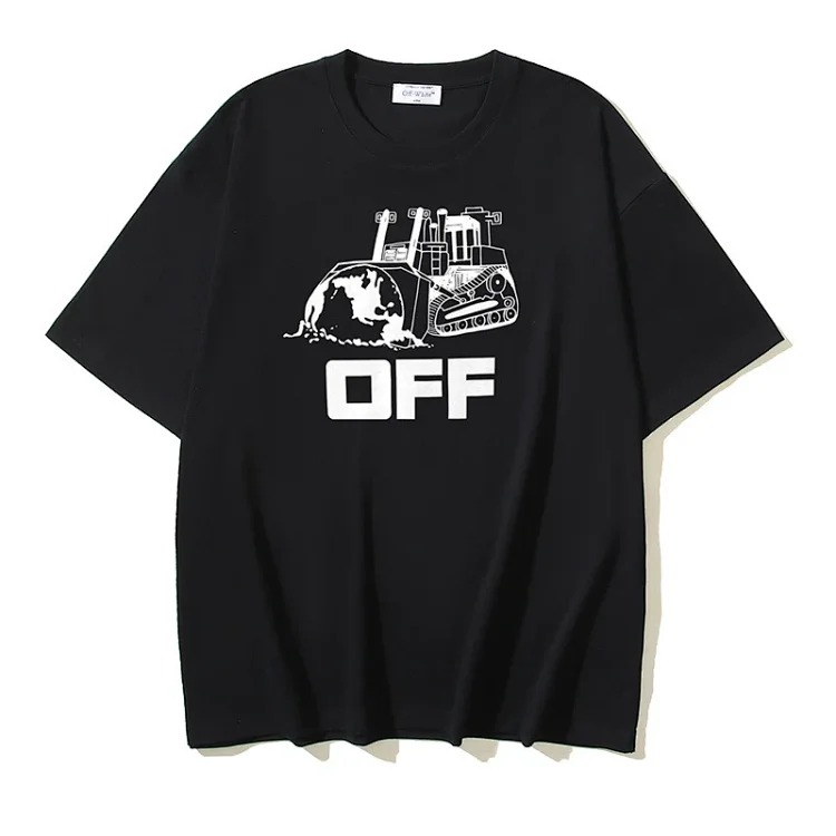 European and American trendy brand OW Bulls basketball short-sleeved loose T-shirt for men and women couples