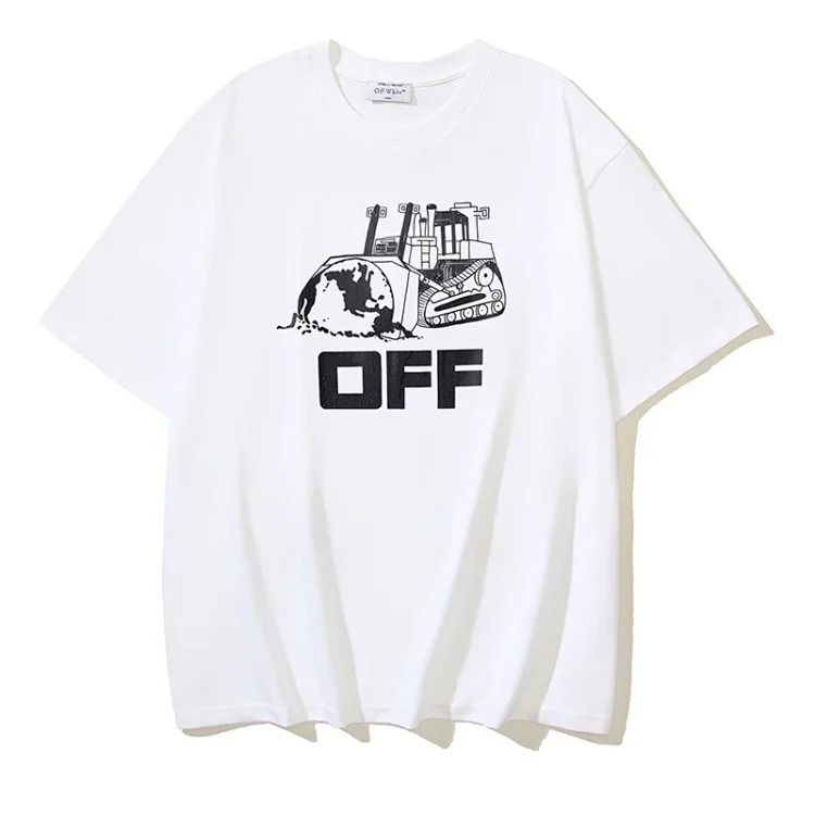 European and American trendy brand OW Bulls basketball short-sleeved loose T-shirt for men and women couples