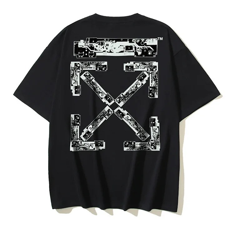 European and American trendy brand OW Bulls basketball short-sleeved loose T-shirt for men and women couples