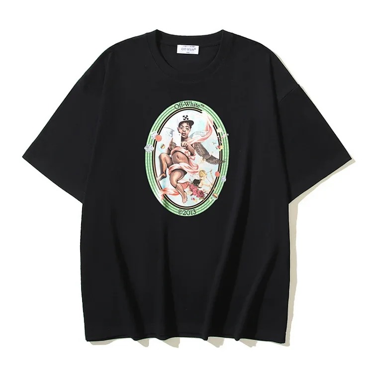 European and American trendy brand OW Bulls basketball short-sleeved loose T-shirt for men and women couples