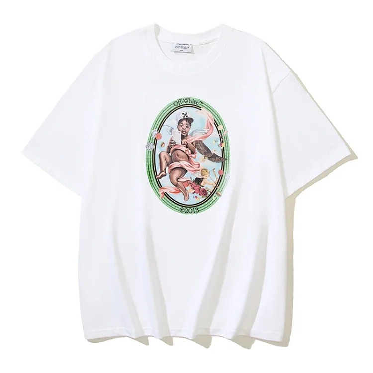 European and American trendy brand OW Bulls basketball short-sleeved loose T-shirt for men and women couples