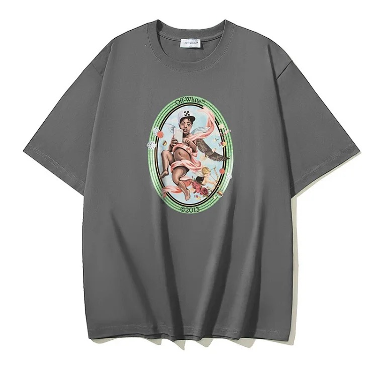 European and American trendy brand OW Bulls basketball short-sleeved loose T-shirt for men and women couples