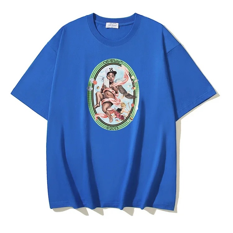 European and American trendy brand OW Bulls basketball short-sleeved loose T-shirt for men and women couples
