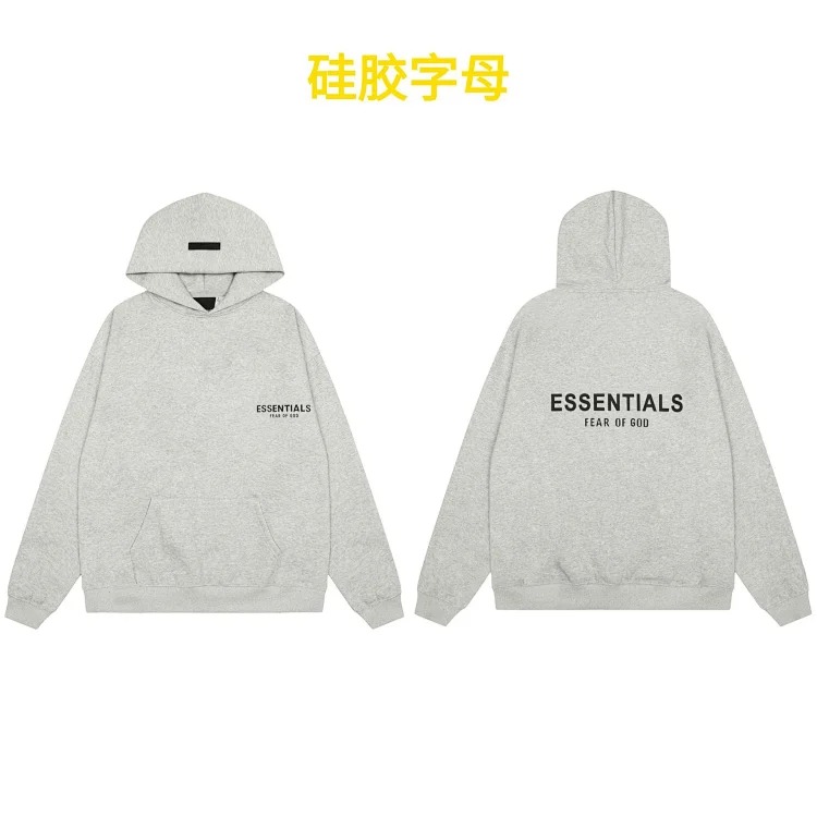 New trendy brand men's and women's hooded sweatshirt ess black letter flocking