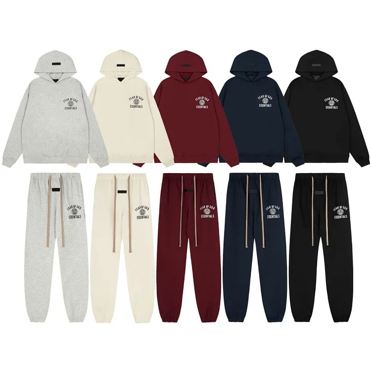 New trendy brand men's and women's hooded sweatshirt ess black letter flocking