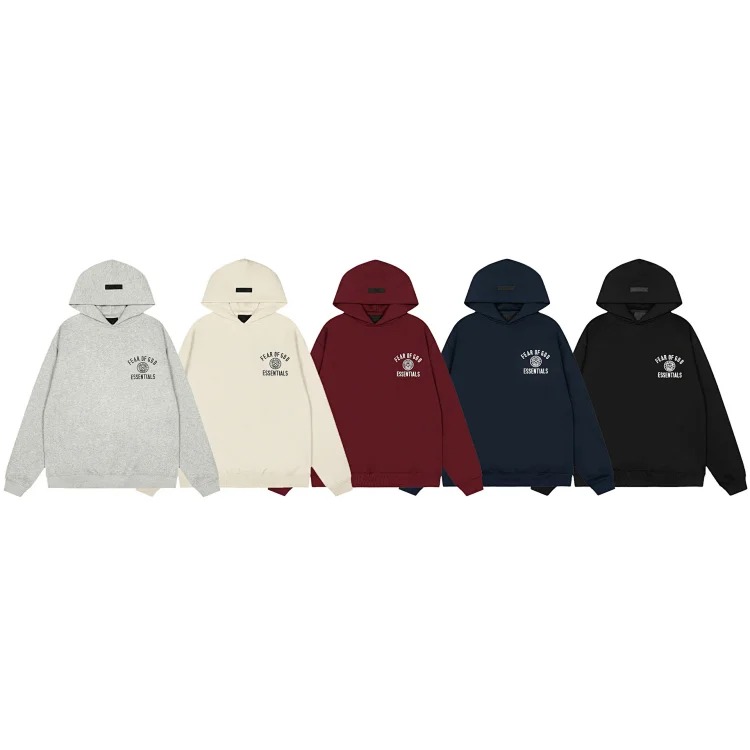 New trendy brand men's and women's hooded sweatshirt ess black letter flocking
