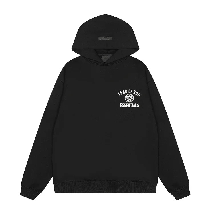 New trendy brand men's and women's hooded sweatshirt ess black letter flocking