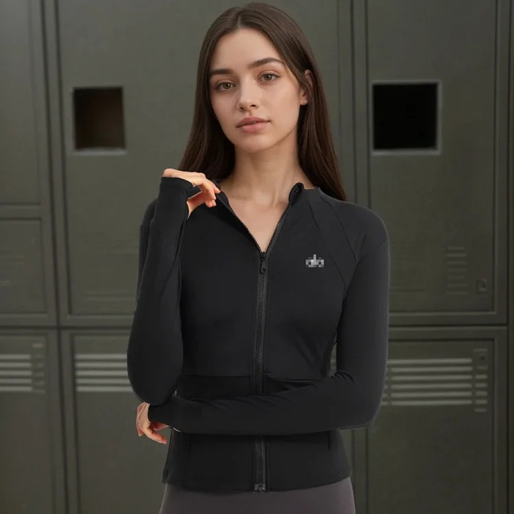 Alo's same style yoga jacket waist slim fit quick-drying versatile fitness yoga sportswear women's long-sleeved morning running top image 10