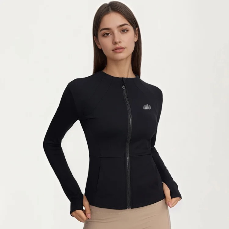 Alo's same style yoga jacket waist slim fit quick-drying versatile fitness yoga sportswear women's long-sleeved morning running top image 2