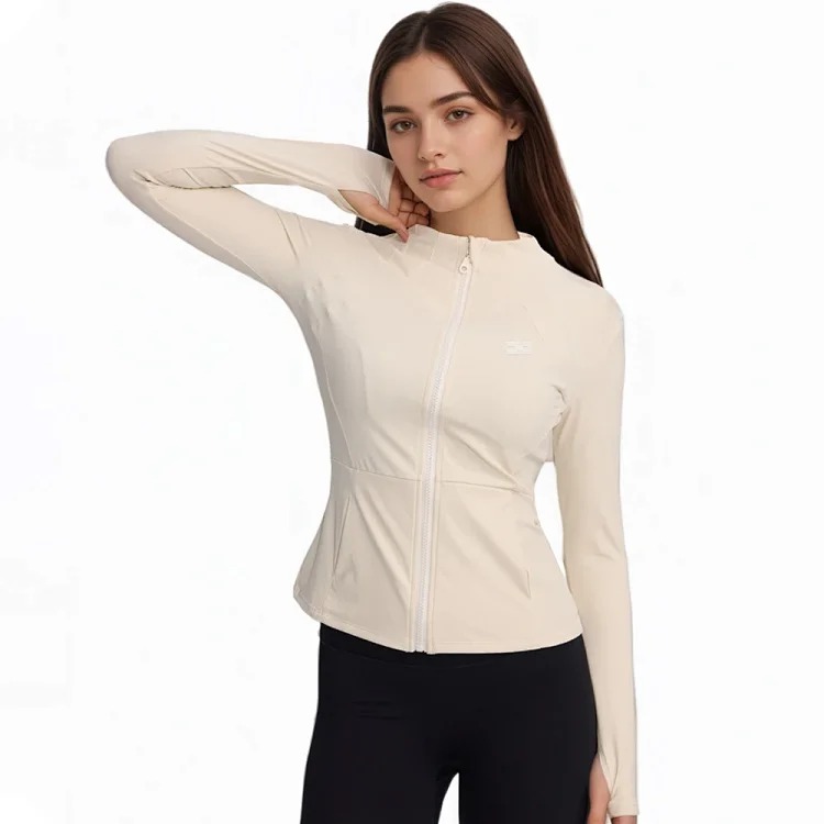 Alo's same style yoga jacket waist slim fit quick-drying versatile fitness yoga sportswear women's long-sleeved morning running top image 4