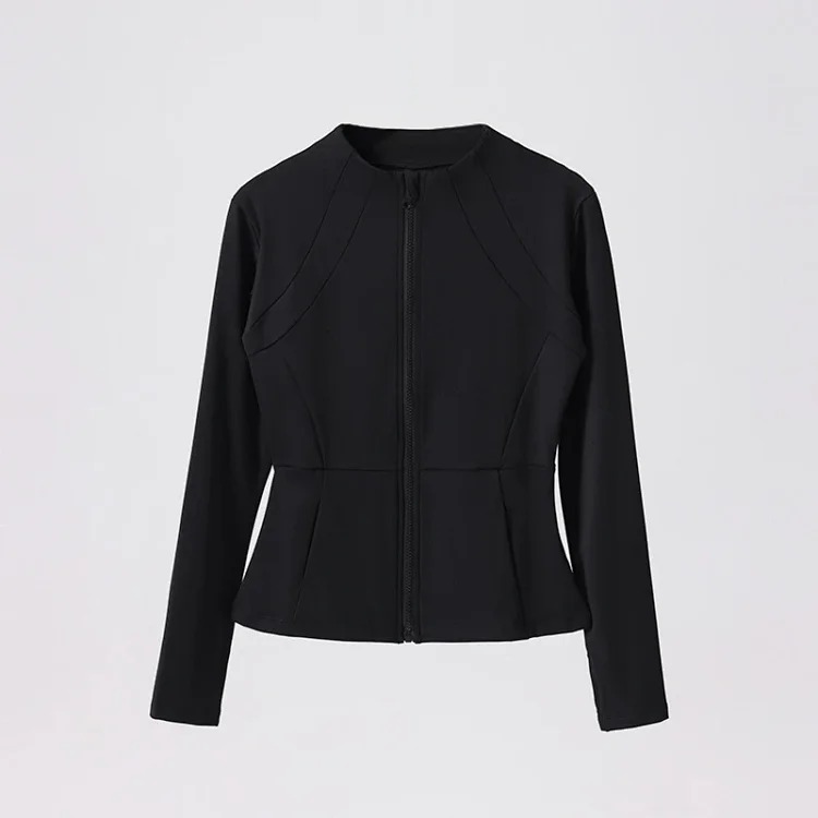 Alo's same style yoga jacket waist slim fit quick-drying versatile fitness yoga sportswear women's long-sleeved morning running top image 5