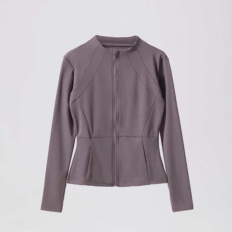 Alo's same style yoga jacket waist slim fit quick-drying versatile fitness yoga sportswear women's long-sleeved morning running top image 7