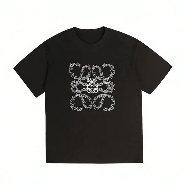 Style for men and women, fashionable and versatile round neck pullover T-shirt, hand-painted splash-ink trendy brand