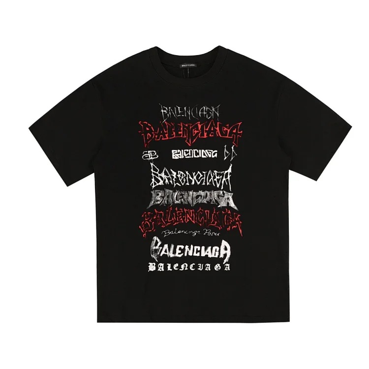 Style for men and women, fashionable and versatile round neck pullover T-shirt, hand-painted splash-ink trendy brand