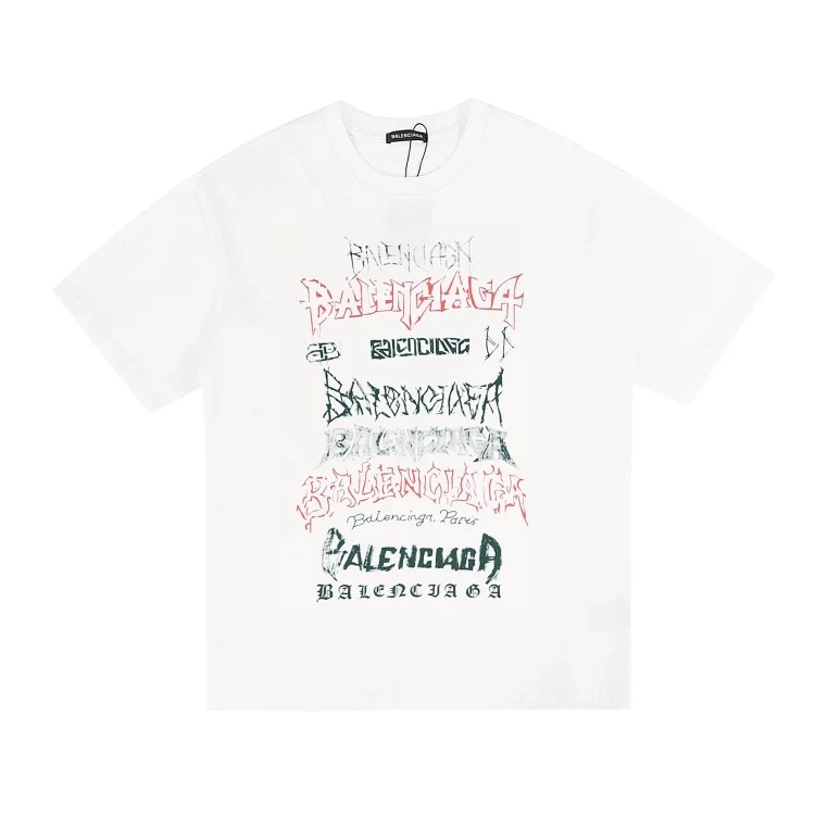 Style for men and women, fashionable and versatile round neck pullover T-shirt, hand-painted splash-ink trendy brand