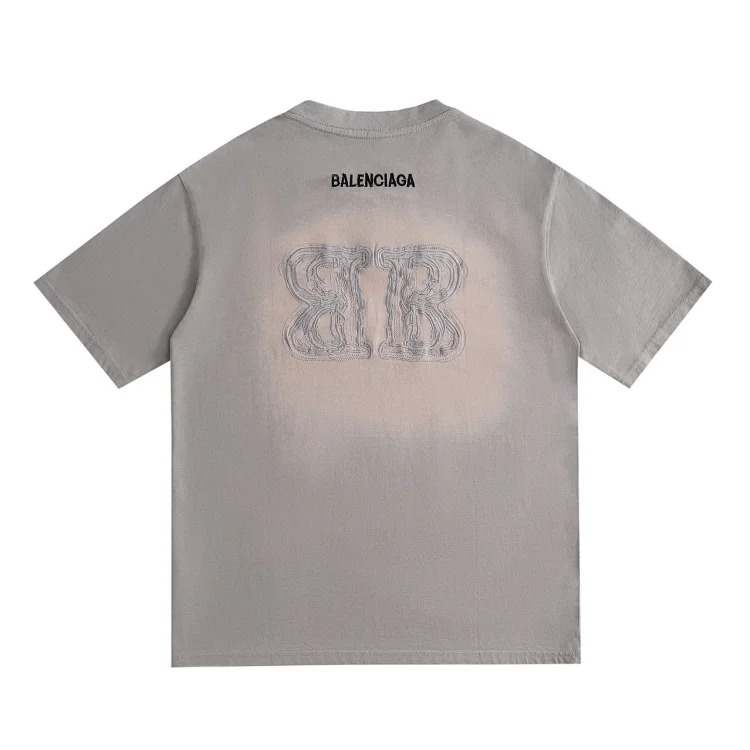 Style for men and women, fashionable and versatile round neck pullover T-shirt, hand-painted splash-ink trendy brand