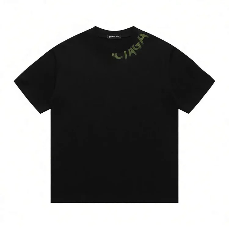 Style for men and women, fashionable and versatile round neck pullover T-shirt, hand-painted splash-ink trendy brand