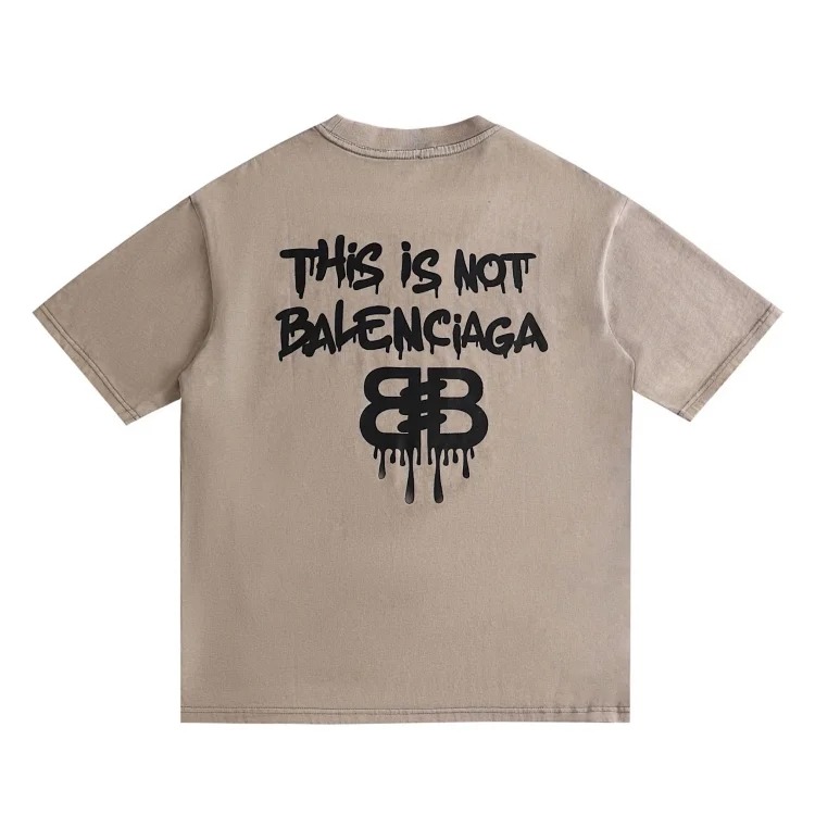 Style for men and women, fashionable and versatile round neck pullover T-shirt, hand-painted splash-ink trendy brand