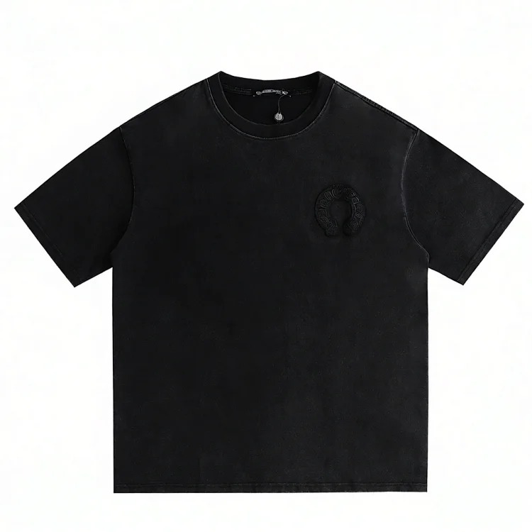 Style for men and women, fashionable and versatile round neck pullover T-shirt, hand-painted splash-ink trendy brand