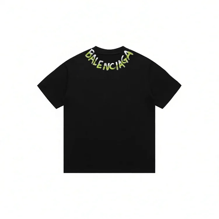 Style for men and women, fashionable and versatile round neck pullover T-shirt, hand-painted splash-ink trendy brand
