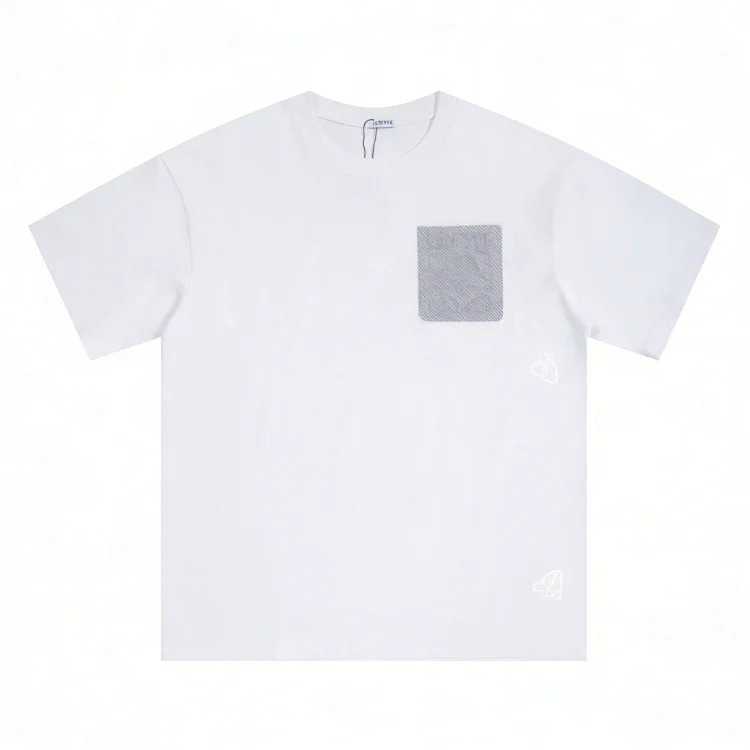 Style for men and women, fashionable and versatile round neck pullover T-shirt, hand-painted splash-ink trendy brand