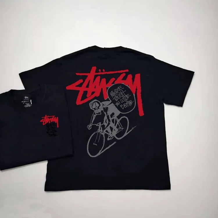 Stussy Stussy's new bicycle high-quality T-shirt short sleeves